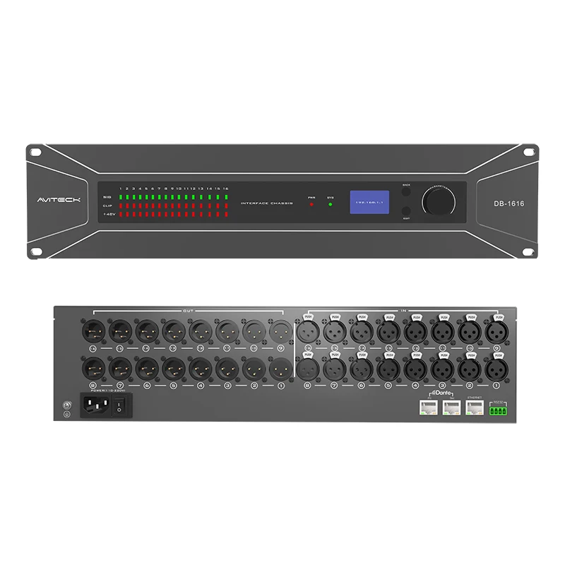 Interfaz de audio Dante de 16 canales