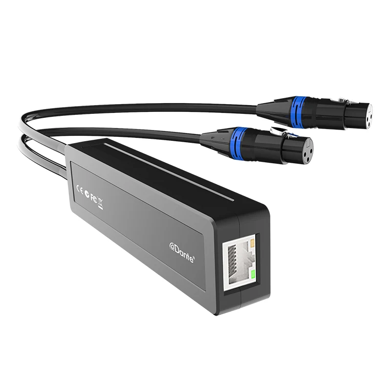 Adaptador Dante de entrada analógica de 2 canales