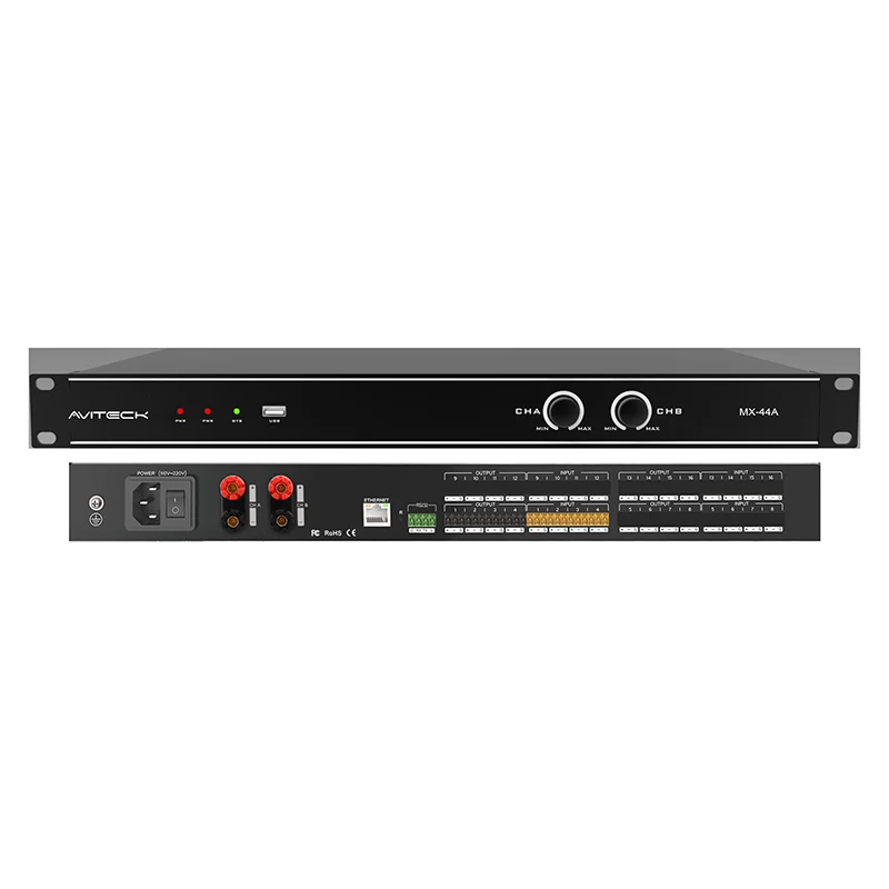 DSP de 4 canales con amplificador de 2x150 W